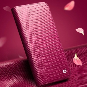 Folio-hoesje voor iPhone 13 Echt Leer Met Krokodilleneffect