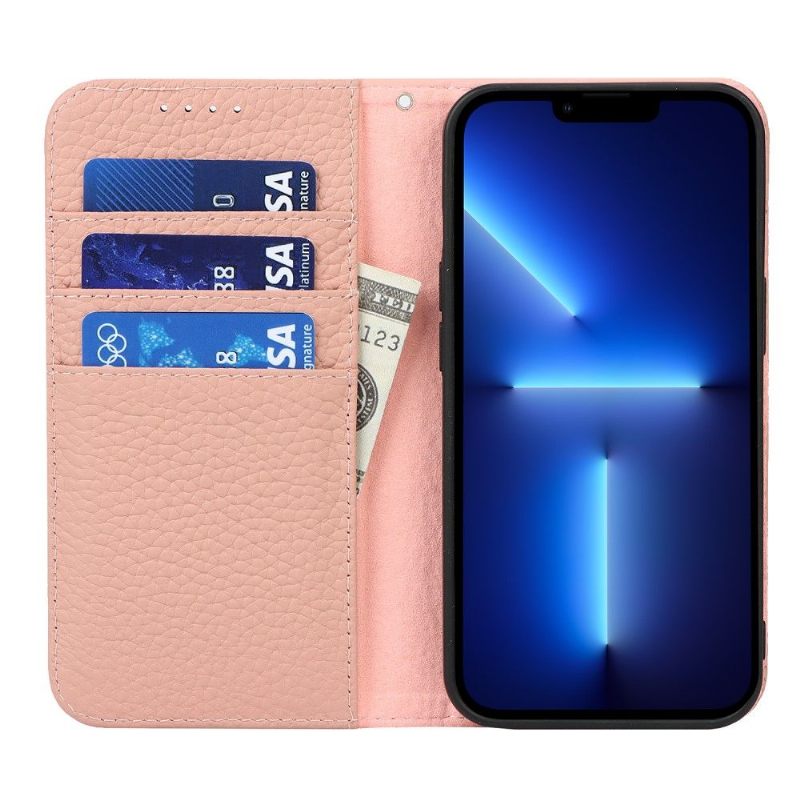 Folio-hoesje voor iPhone 13 Generfd Leer Met Riem