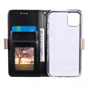 Folio-hoesje voor iPhone 13 Leereffect Bloemenkant