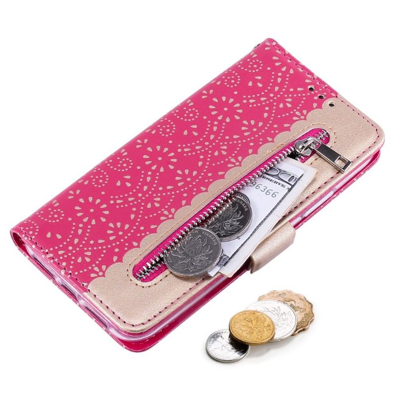 Folio-hoesje voor iPhone 13 Leereffect Bloemenkant