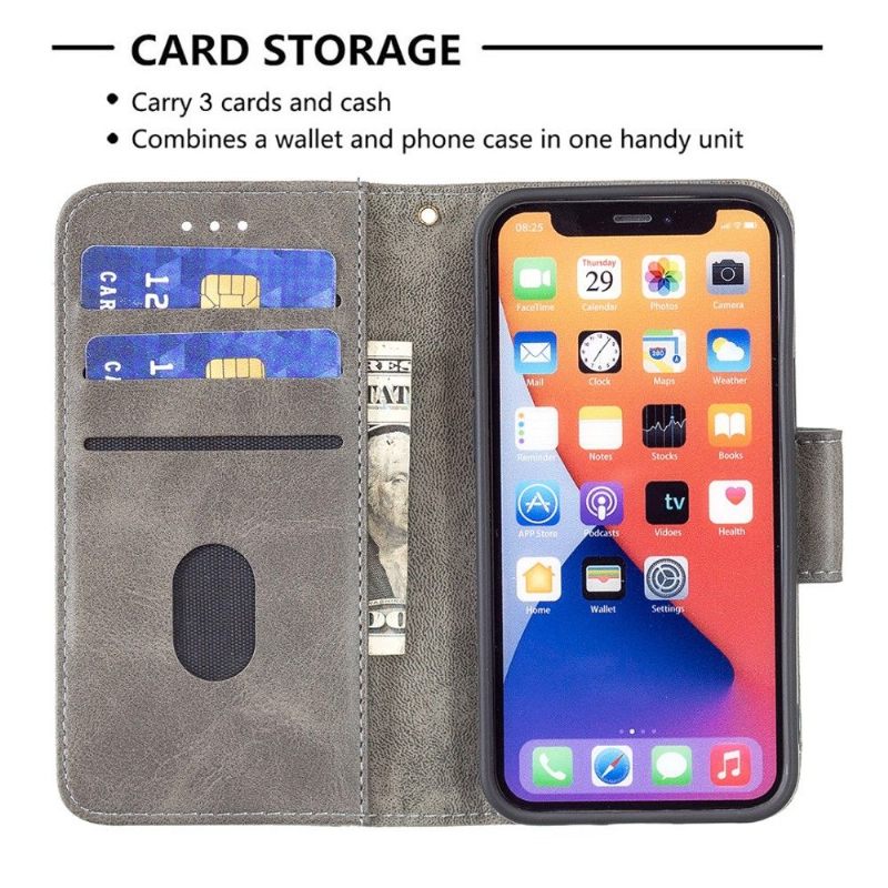 Folio-hoesje voor iPhone 13 Leereffect In Krokodillenlook