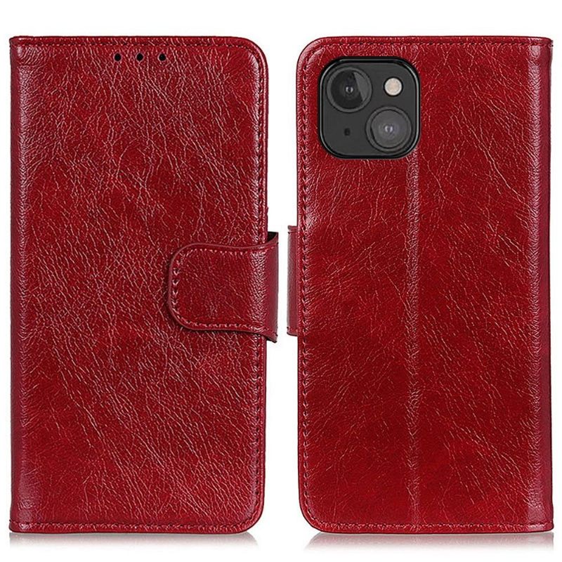 Folio-hoesje voor iPhone 13 Verouderde Lederen Stijl