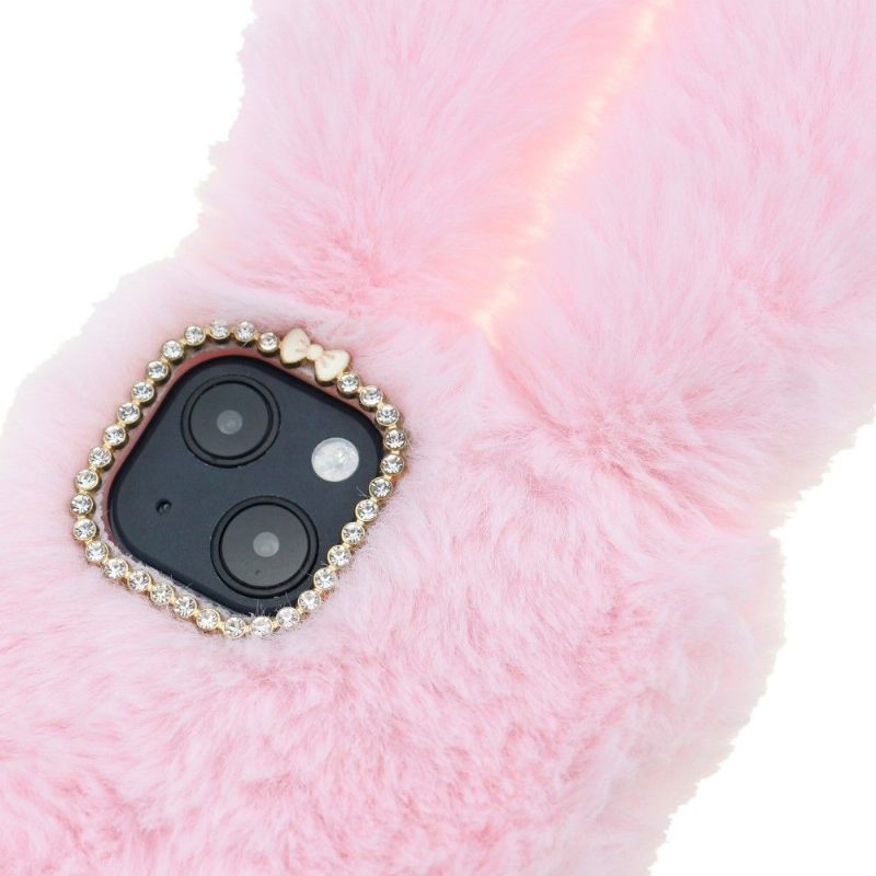 Hoesje voor iPhone 13 Konijntje Van Imitatiebont