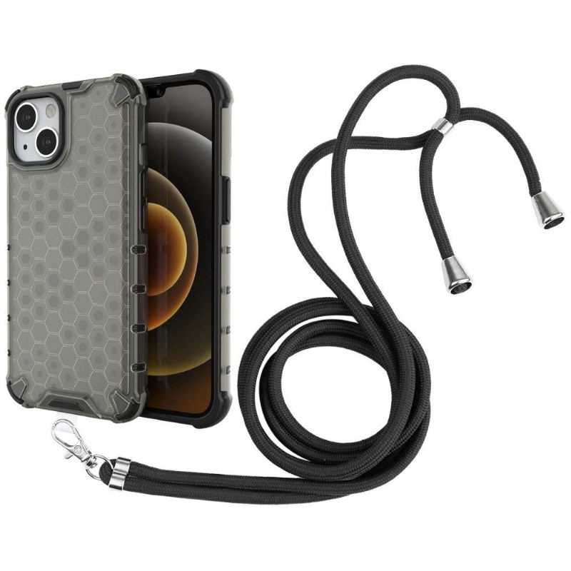 Hoesje voor iPhone 13 Met Koord Beschermende Honingraat