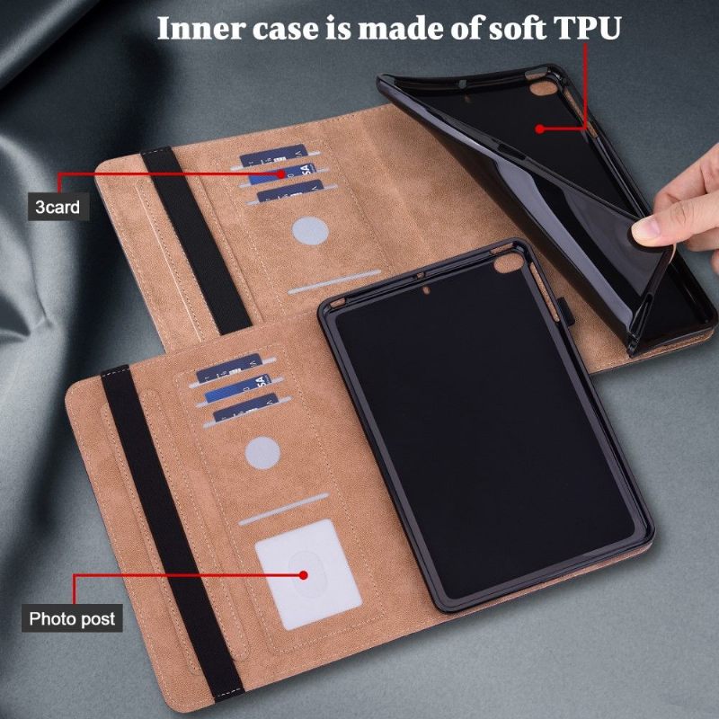 Samsung Galaxy Tab A8 (2021) Lines Retro Leren Effect Cover