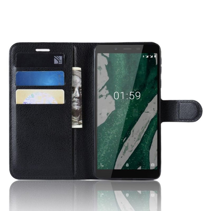 Cover voor Nokia 1 Plus Anti-fall Portemonnee Leren Stijl Leren Portemonnee