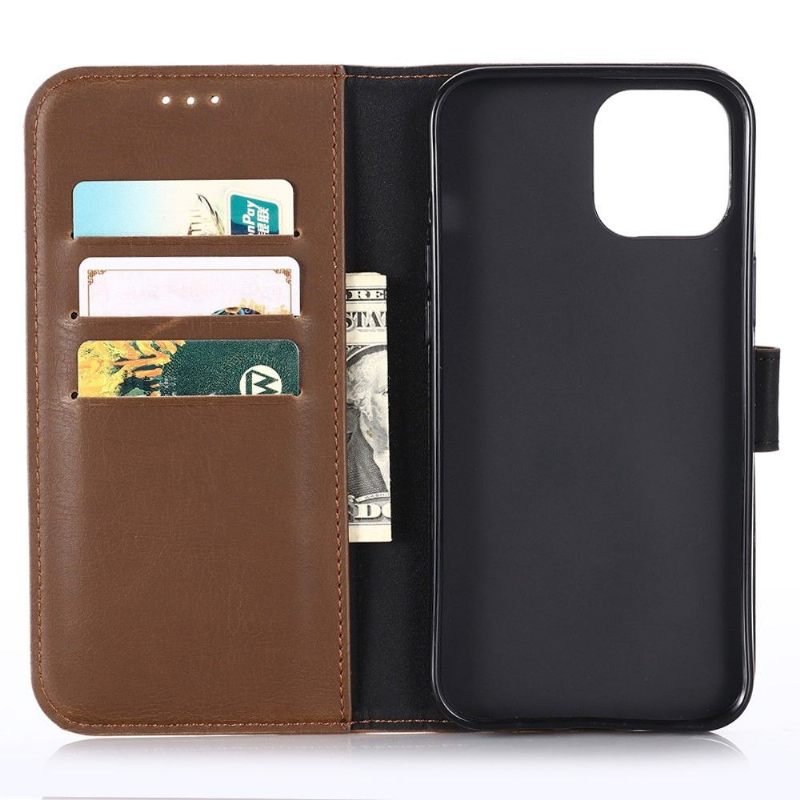 Cover voor iPhone 13 Pro Max Folio-hoesje Retro Kunstleer