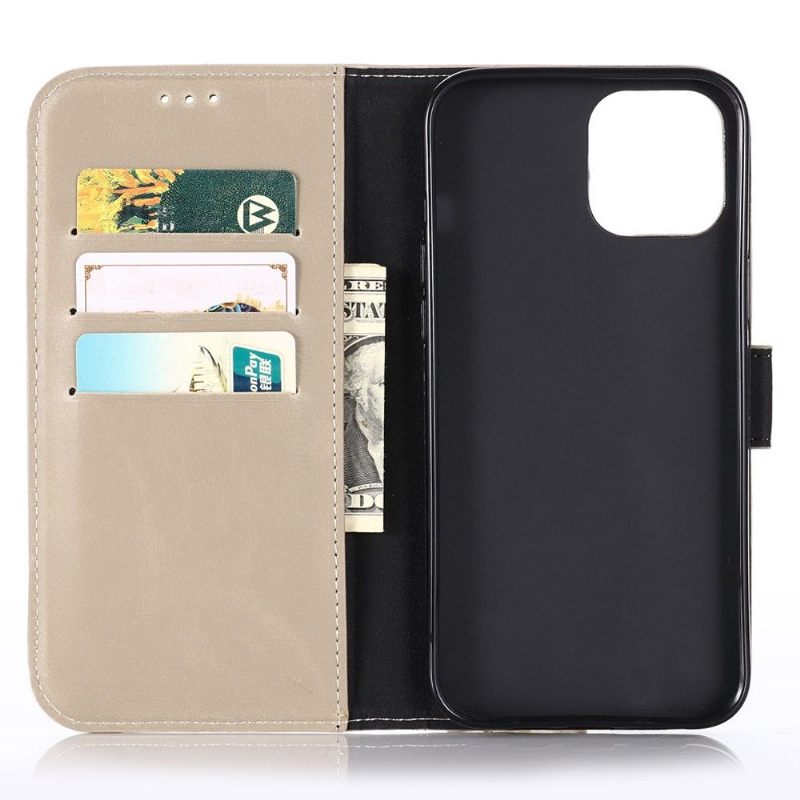 Cover voor iPhone 13 Pro Max Folio-hoesje Retro Kunstleer