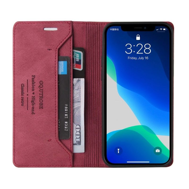 Flip Case voor iPhone 13 Pro Max Gq.utrobe Kunstleer Retro