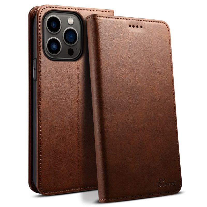 Folio-hoesje voor iPhone 13 Pro Max Flip Style Leer