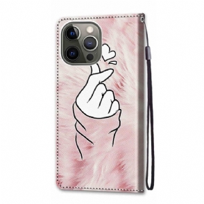Folio-hoesje voor iPhone 13 Pro Max Koreaans Hart