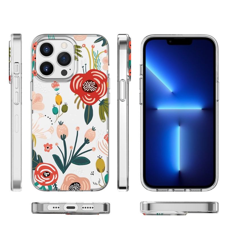 Hoesje voor iPhone 13 Pro Max Anti-fall Wederzijdse Bloemen