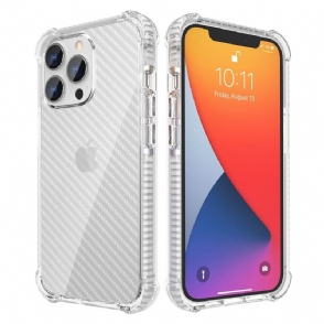 Hoesje voor iPhone 13 Pro Max Heldere Koolstofvezel