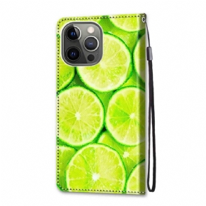 Leren Hoesje voor iPhone 13 Pro Max Bescherming Citroen