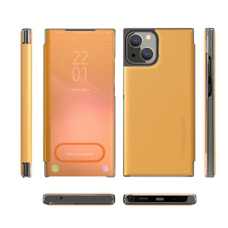 Telefoonhoesje voor iPhone 13 Pro Max Anti-fall Folio-hoesje Koolstofvezel