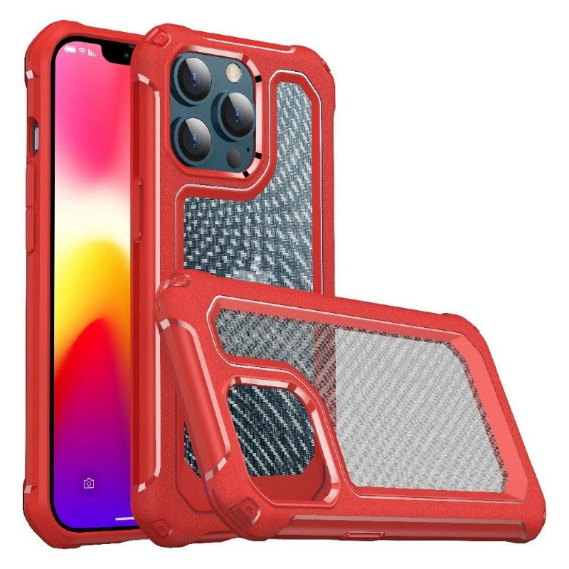 Telefoonhoesje voor iPhone 13 Pro Max Bescherming Doorzichtige Koolstofvezelstijl