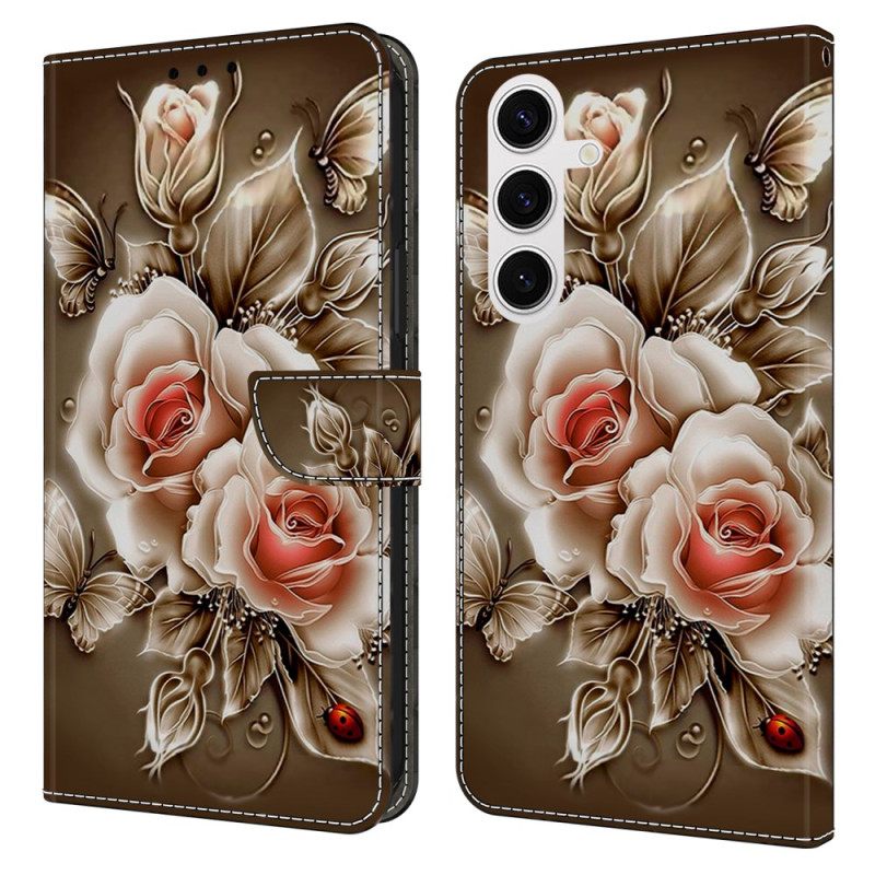 Bescherming Hoesje Samsung Galaxy S26 Plus Bruine Rozen