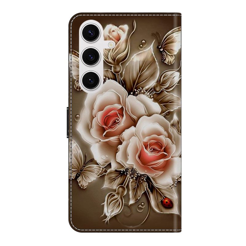 Bescherming Hoesje Samsung Galaxy S26 Plus Bruine Rozen