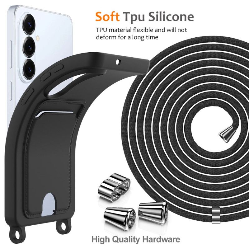 Case Hoesje Samsung Galaxy S26 Plus Telefoonhoesje Kaarthouder En Lanyard