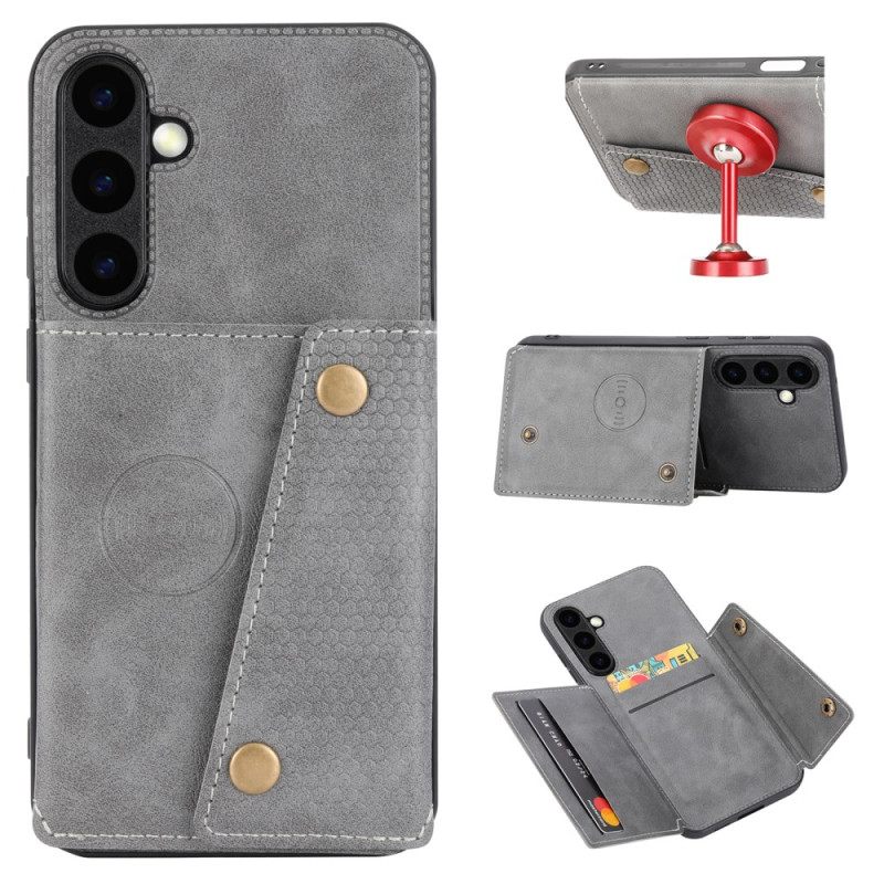 Case Hoesje Samsung Galaxy S26 Plus Telefoonhoesje Kaarthouder Met Leer-effect