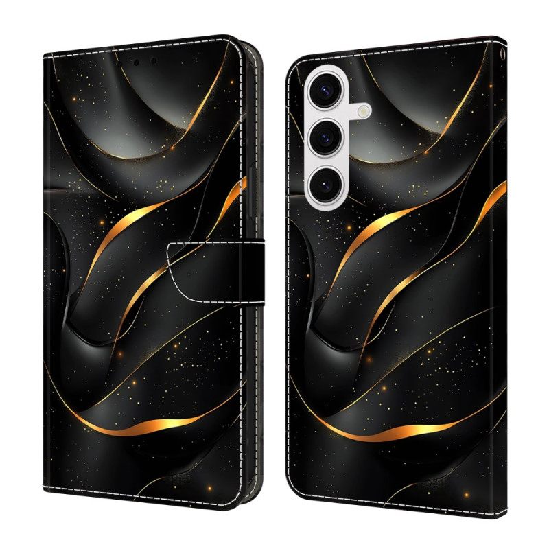 Flip Case Leren Samsung Galaxy S26 Plus Gouden Lint