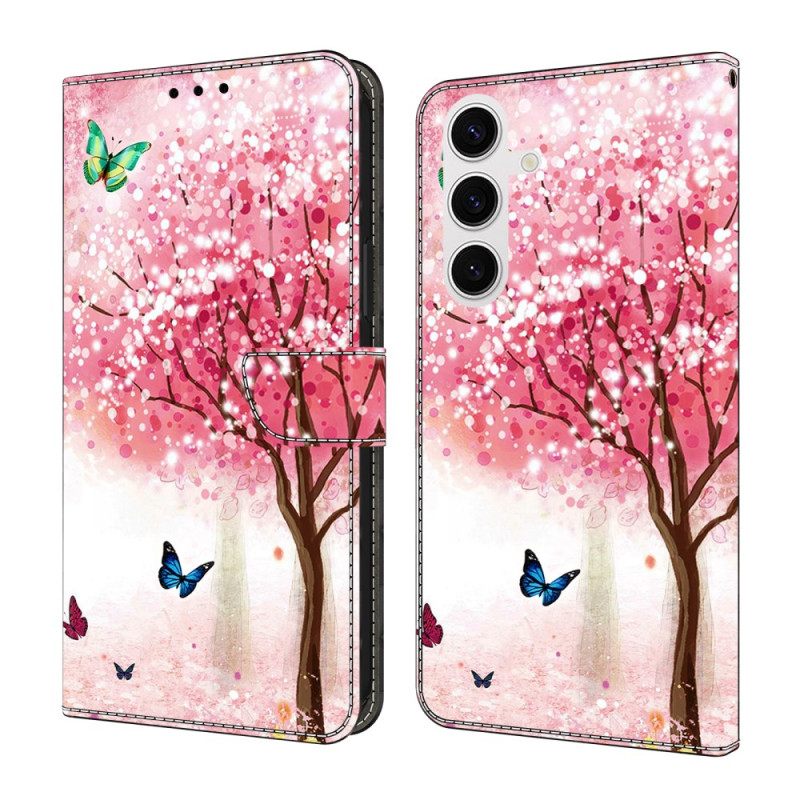 Flip Case Leren Samsung Galaxy S26 Plus Kersenbloesems