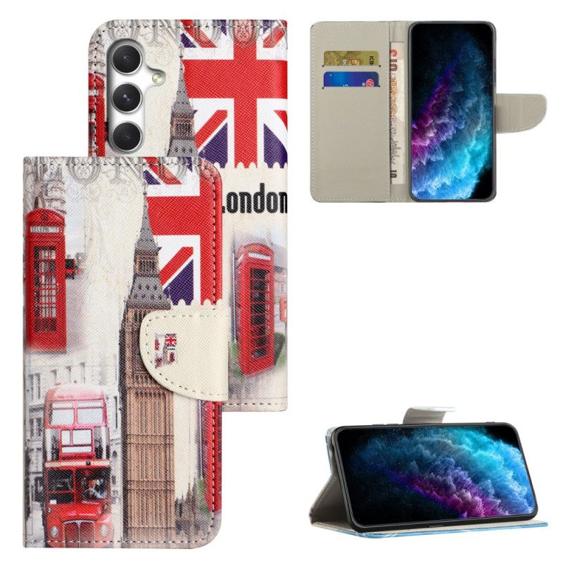 Flip Case Leren Samsung Galaxy S26 Plus Londens Leven