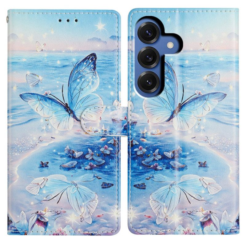 Flip Case Leren Samsung Galaxy S26 Plus Oceaanvlinder