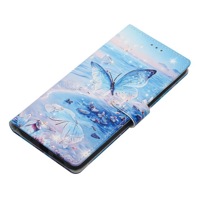 Flip Case Leren Samsung Galaxy S26 Plus Oceaanvlinder