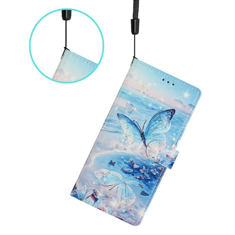 Flip Case Leren Samsung Galaxy S26 Plus Oceaanvlinder