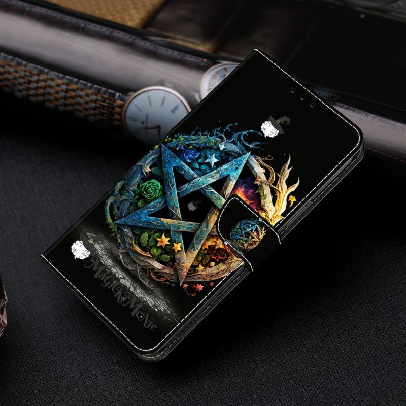 Flip Case Leren Samsung Galaxy S26 Plus Pentagram