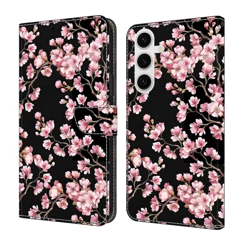 Flip Case Leren Samsung Galaxy S26 Plus Perzikbloesems