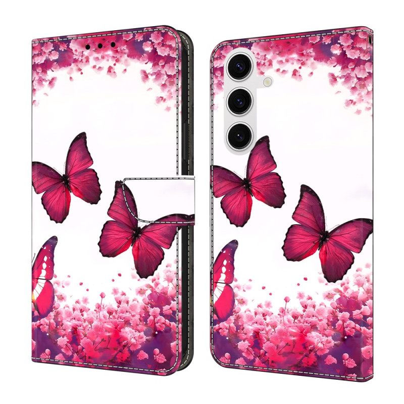 Folio-hoesje Samsung Galaxy S26 Plus Rode Vlinders