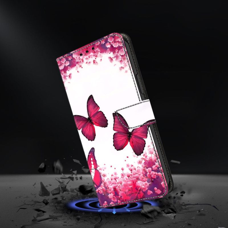 Folio-hoesje Samsung Galaxy S26 Plus Rode Vlinders