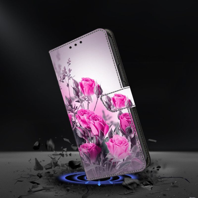 Folio-hoesje Samsung Galaxy S26 Plus Telefoonhoesje Paarse Bloemen