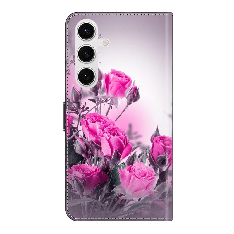 Folio-hoesje Samsung Galaxy S26 Plus Telefoonhoesje Paarse Bloemen