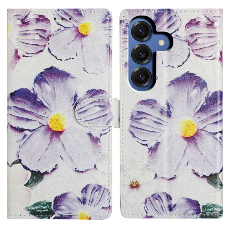 Folio-hoesje Samsung Galaxy S26 Plus Telefoonhoesje Paarse Bloemen