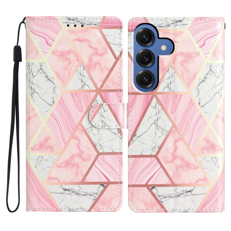 Folio-hoesje Samsung Galaxy S26 Plus Telefoonhoesje Roze Marmer