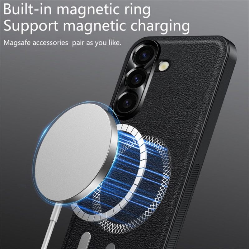 Hoesje Samsung Galaxy S26 Plus Lensframe Met Lederlook En Metalen Frame