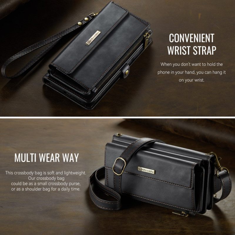 Leren Hoesje Samsung Galaxy S26 Plus Caseme Rfid-bescherming En Schouderband