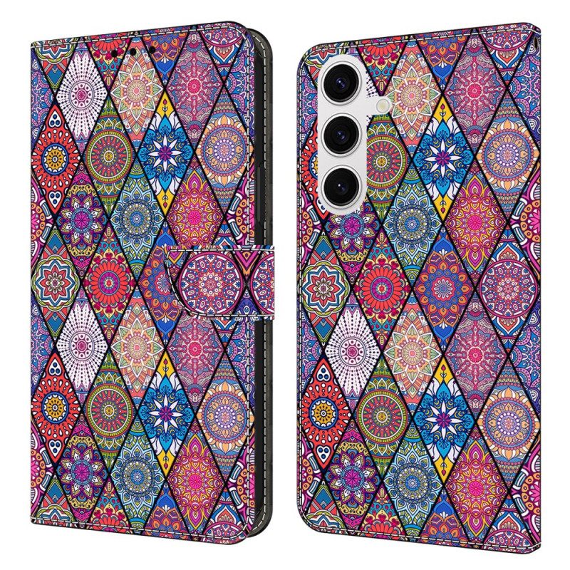 Leren Hoesje Samsung Galaxy S26 Plus Etnisch Patroon Bescherming Hoesje