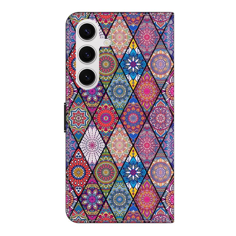Leren Hoesje Samsung Galaxy S26 Plus Etnisch Patroon Bescherming Hoesje