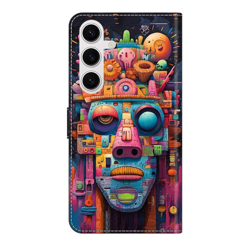 Leren Hoesje Samsung Galaxy S26 Plus Graffitiportret Bescherming Hoesje