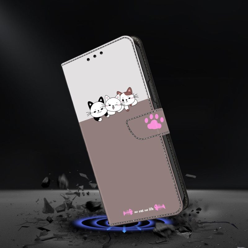 Leren Hoesje Samsung Galaxy S26 Plus Grafisch Katten Bescherming Hoesje