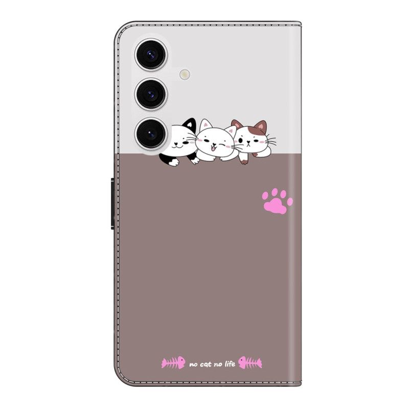 Leren Hoesje Samsung Galaxy S26 Plus Grafisch Katten Bescherming Hoesje