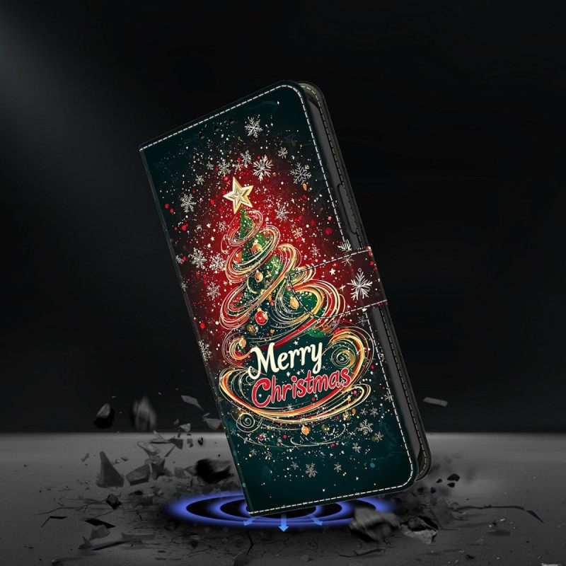 Leren Hoesje Samsung Galaxy S26 Plus Kerstboom Bescherming Hoesje