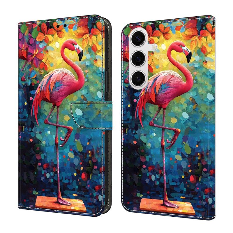 Leren Hoesje Samsung Galaxy S26 Plus Kunstflamingo Bescherming Hoesje