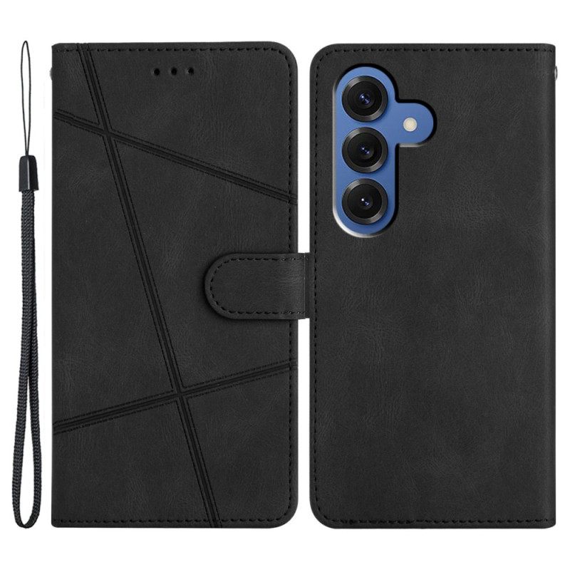 Leren Hoesje Samsung Galaxy S26 Plus Lijnen Bescherming Hoesje