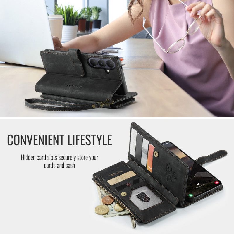 Leren Hoesje Samsung Galaxy S26 Plus Suède-effect Caseme Bescherming Hoesje