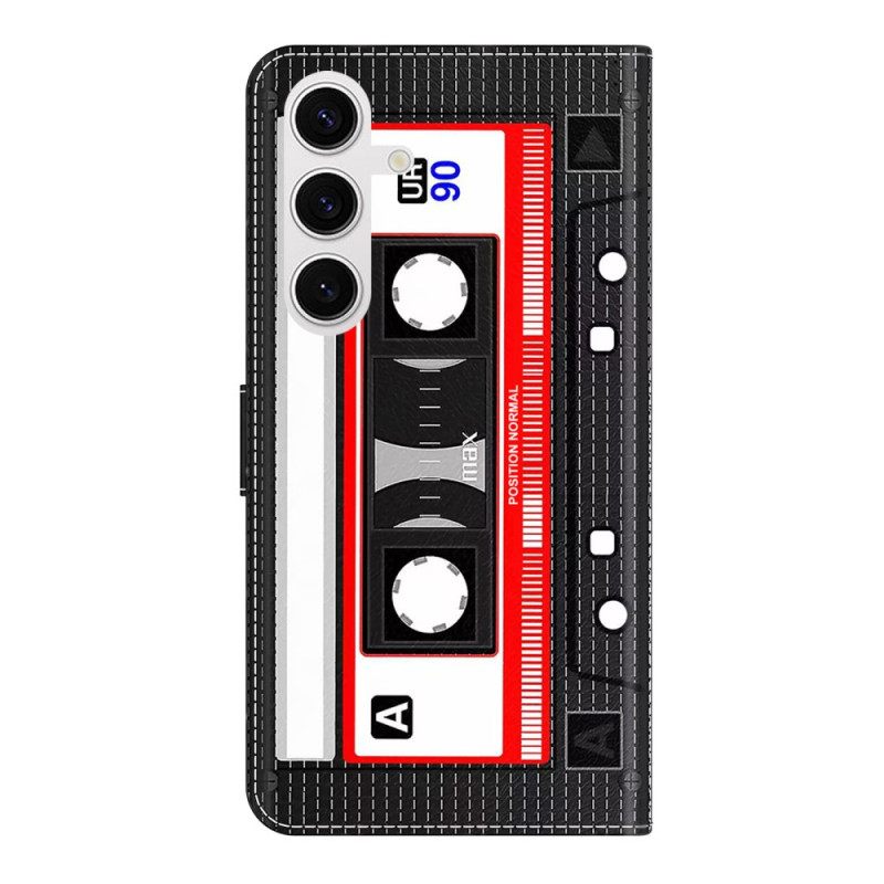 Leren Hoesje Voor Samsung Galaxy S26 Plus Cassettebandjepatroon